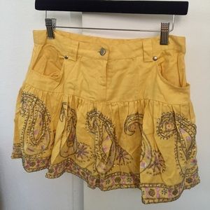 India sequin embellished appliqué bead boho Skirt